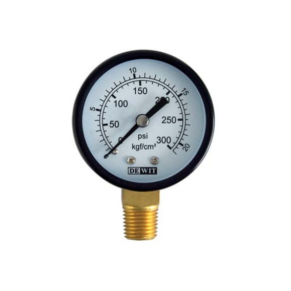 MANOMETRO DE 2 1/2" CONEX. INF. DE 1/4" CAJA DE LAMINA